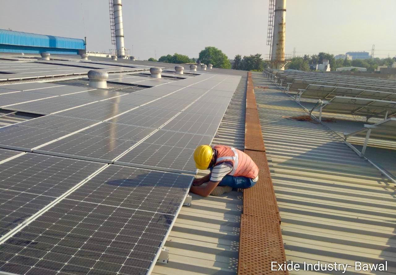 Solar installation work at Exide Industries